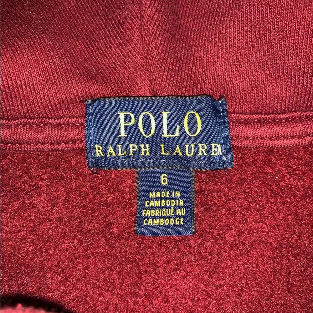 Polo by Ralph Lauren Kids Hoodie Jacket Sweater Burgundy Red Pony Logo Youth 6